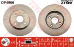 TRW DF4966 Диск тормозной передний Mazda 2 07-> (258x23mm) (DF71-33-251)