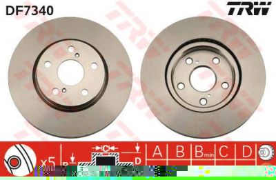 TRW DF7340 Диск тормозной передний Lexus IS 05- 296x28mm (4351230310)