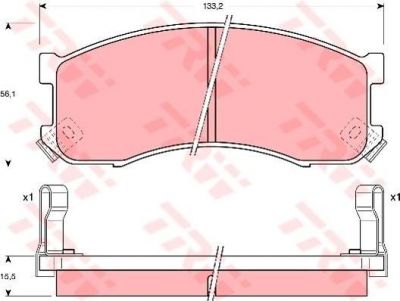 TRW GDB1037 комплект тормозных колодок, дисковый тормоз на MAZDA 626 III Hatchback (GD)