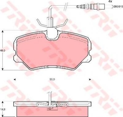 TRW GDB1039 Колодки тормозные перед. PSA ZX/306/405 92-01 (425095)
