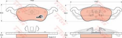 TRW GDB1358 Колодки передние FORD FOCUS 1 1.4-2.2 (1075558)