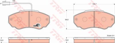 TRW GDB1517 Колодки передние FIAT Ducato Sollers (280mm диск) (77362219)