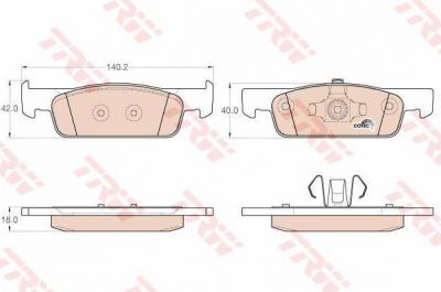 TRW GDB2016 Колодки тормозные передние Renault Logan II/Clio IV 2012 - (410605612R)