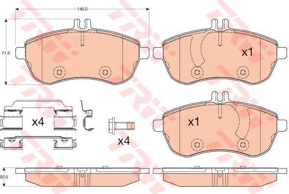 TRW GDB2056 Колодки передние MERCEDES W204 10/13- GDB2056