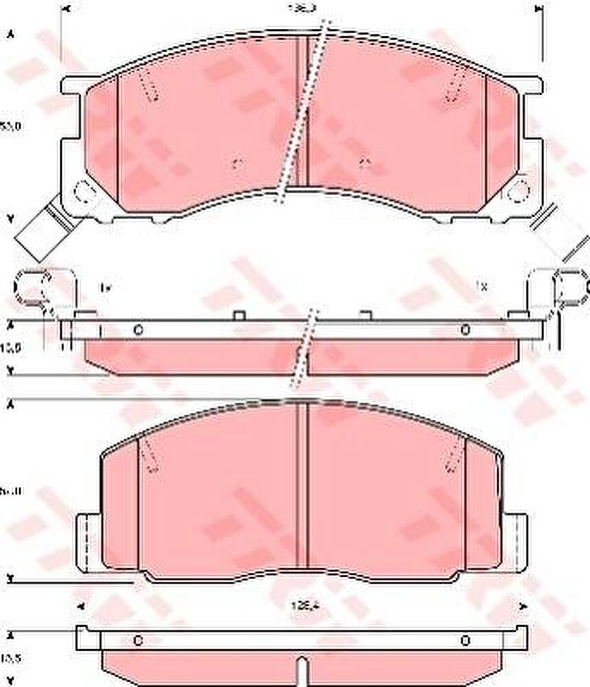 TRW GDB3086 Колодки тормозные перед. TOYOTA PREVIA 90-99 (0446528040)