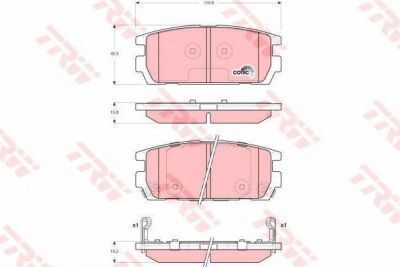 TRW GDB3296 Колодки тормозные задние Hyundai Terracan (58302H1A00)