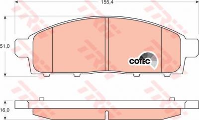 TRW GDB3435 Колодки передние MITSUBISHI L200 06- (4605A198)