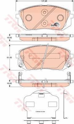 TRW GDB3461 Колодки передние HYUNDAI ix35/KIA Sportage III /Type Sumotomo (581011DE00)