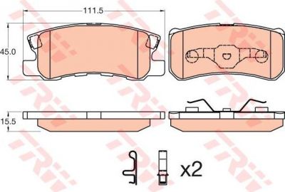 TRW GDB3595 комплект тормозных колодок, дисковый тормоз на MITSUBISHI ASX (GA_W_)