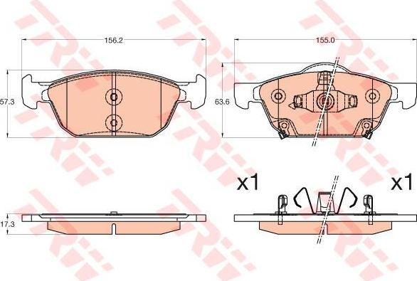 TRW GDB3600 Колодки передние HONDA CIVIC IX 12- GDB3600