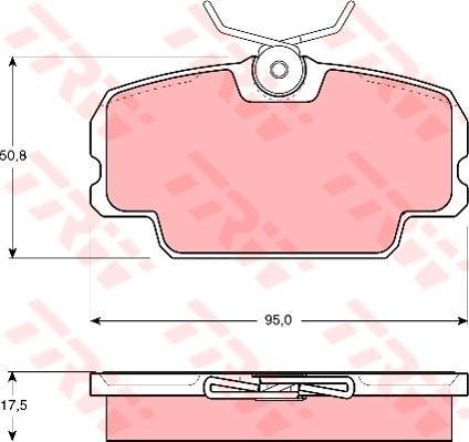 TRW GDB434 Колодки тормозные перед. SAAB 9000 2,0-3,0L 87-98 8968976 (571465)