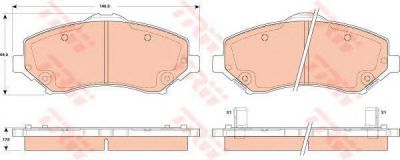 TRW GDB4605 Колодки передние CHRYSLER Voyager IV/DODGE Journey all 07-> (68029263AA)