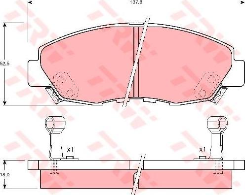 TRW GDB894 Колодки передние HONDA Accord 2.0L 90-93
