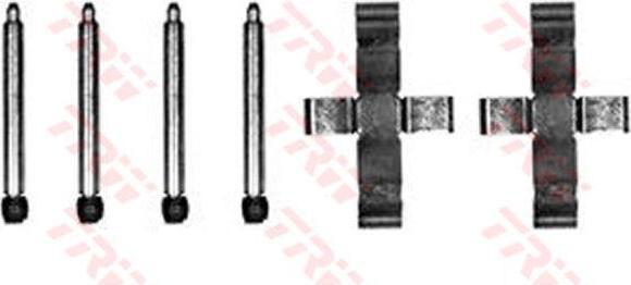 TRW PFK204 Пружины прижимные дисковых колодок к-т.с штифтами MERCEDES W202/124/126 зад.