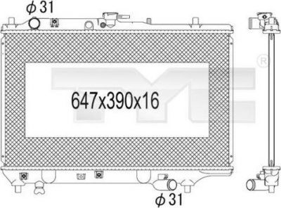 TYC 720-1009 радиатор, охлаждение двигателя на MAZDA 323 C IV (BG)