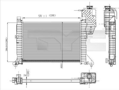 TYC 721-0003 радиатор, охлаждение двигателя на MERCEDES-BENZ SPRINTER 2-t фургон (901, 902)