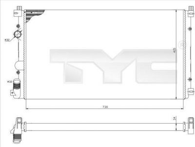 TYC 725-0029 радиатор, охлаждение двигателя на RENAULT MASTER II фургон (FD)
