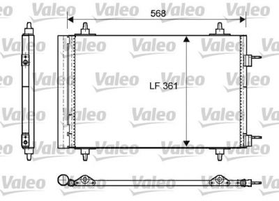 VALEO Радиатор кондиционера CITROEN C4/PEUGEOT 307 (818170)