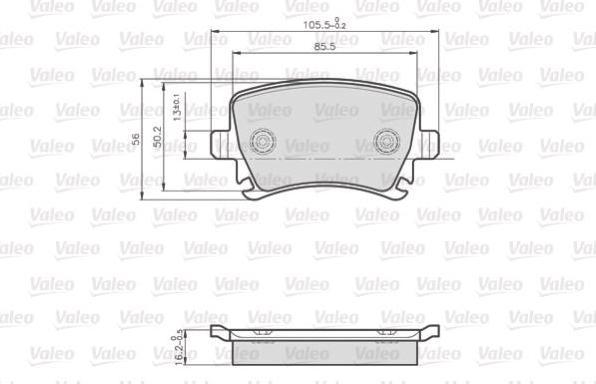 VALEO VL872914_колодки дисковые задн.! Audi A3 диск 16 03>, VW Touran диск 15 03> (872914)