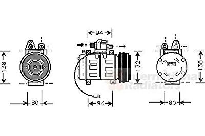 Van Wezel 0300K180 компрессор, кондиционер на AUDI 80 (89, 89Q, 8A, B3)