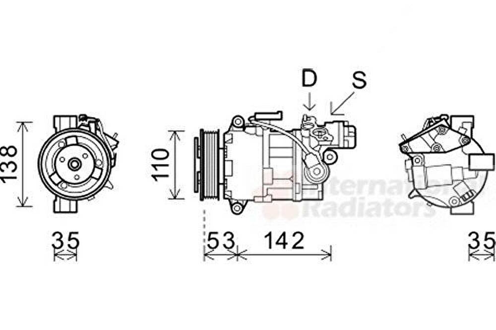 Van Wezel 0600K393 компрессор, кондиционер на 3 (E90)