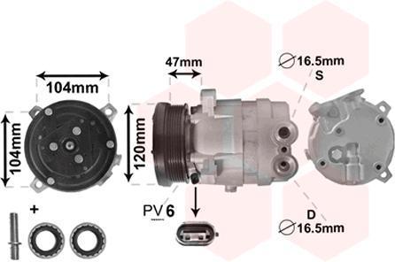 Van Wezel 0800K054 компрессор, кондиционер на CHEVROLET EPICA (KL1_)