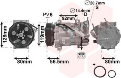 Van Wezel 0900K242 компрессор, кондиционер на CITROEN BERLINGO (B9)