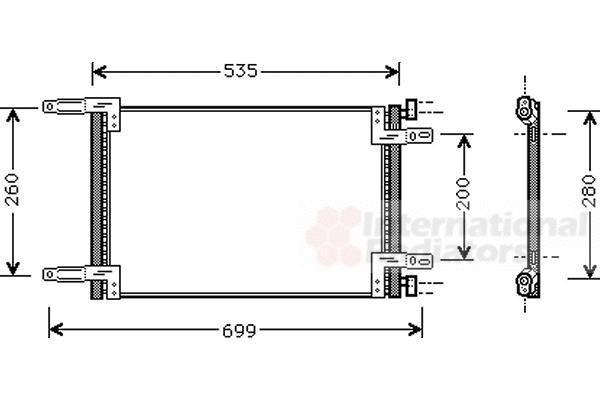Van Wezel 17005248 конденсатор, кондиционер на FIAT DOBLO Cargo (223)