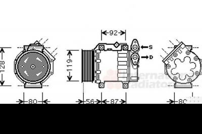 Van Wezel 1800K431 компрессор, кондиционер на FORD FOCUS II седан (DA_)