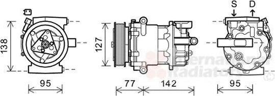 Van Wezel 1800K469 компрессор, кондиционер на FORD TRANSIT c бортовой платформой/ходовая часть