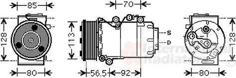 Van Wezel 1800K497 компрессор, кондиционер на FORD FOCUS II седан (DA_)