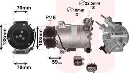 Van Wezel 1800K586 компрессор, кондиционер на FORD FOCUS III Turnier