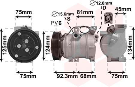 Van Wezel 2700K219 компрессор, кондиционер на MAZDA 6 (GG)