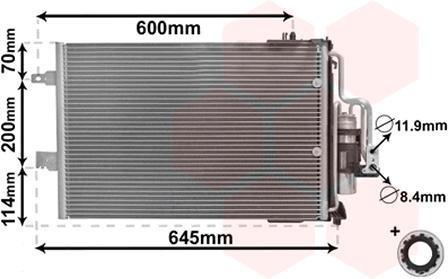 Van Wezel 37005385 конденсатор, кондиционер на OPEL COMBO Tour