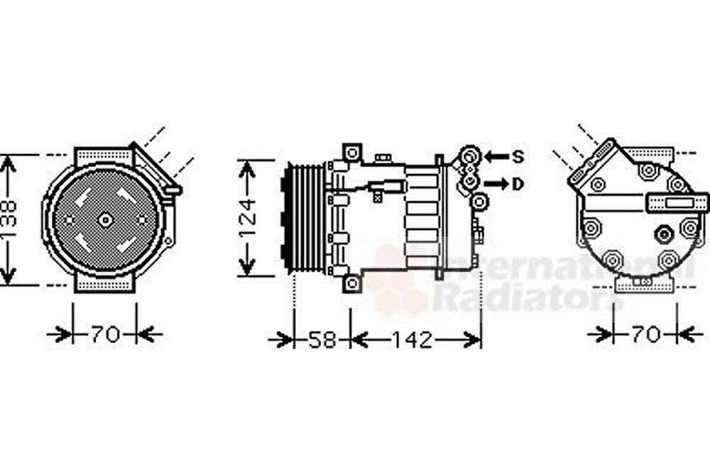 Van Wezel 3700K465 компрессор, кондиционер на OPEL VECTRA C GTS