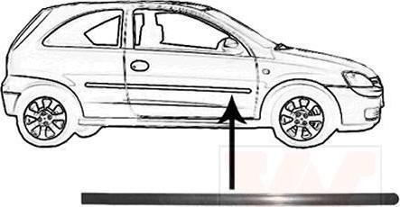 Van Wezel 3777428 облицовка / защитная накладка, дверь на OPEL CORSA C (F08, F68)