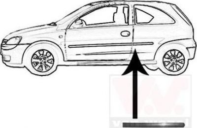 Van Wezel 3777429 облицовка / защитная накладка, боковина на OPEL CORSA C (F08, F68)