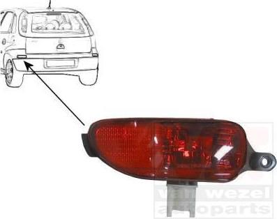 Van Wezel 3777927 задний противотуманный фонарь на OPEL CORSA C (F08, F68)