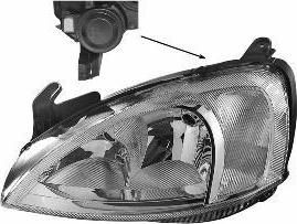 Van Wezel 3777961 основная фара на OPEL CORSA C фургон (F08, W5L)
