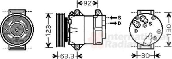 Van Wezel 4300K369 компрессор, кондиционер на RENAULT MEGANE III Наклонная задняя часть (BZ0_)