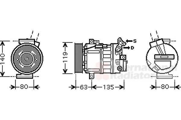 Van Wezel 4300K389 компрессор, кондиционер на NISSAN PRIMASTAR фургон (X83)