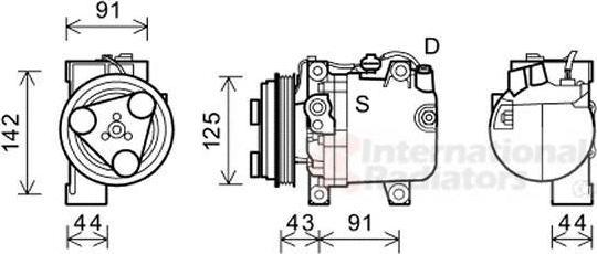 Van Wezel 5100K088 компрессор, кондиционер на SUBARU IMPREZA универсал (GG)