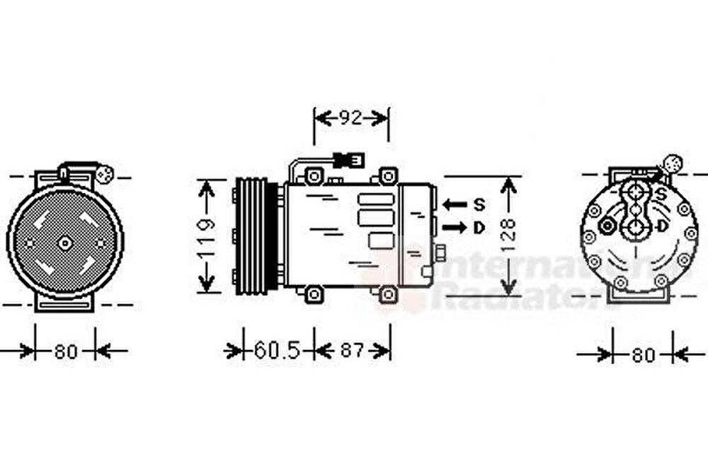 Van Wezel 5900K101 компрессор, кондиционер на VOLVO V40 универсал (VW)