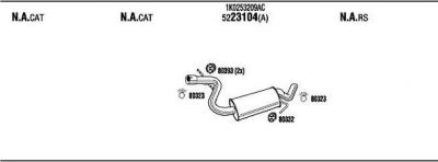 WALKER ADT18069 система выпуска ог на AUDI A3 Sportback (8PA)