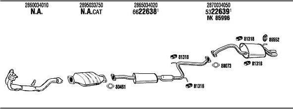 WALKER HY50025 система выпуска ог на HYUNDAI SONATA III (Y-3)