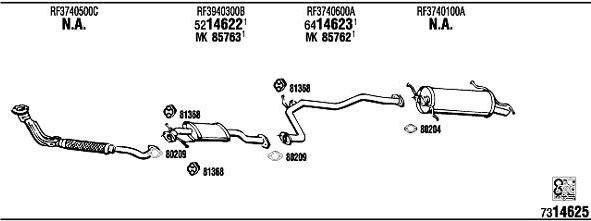 WALKER MA40021 система выпуска ог на MAZDA 626 III Hatchback (GD)