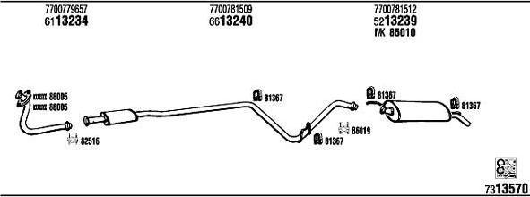 WALKER RE20133A система выпуска ог на RENAULT SUPER 5 (B/C40_)