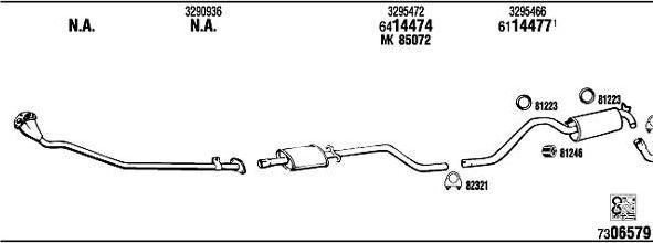 WALKER VO20201C система выпуска ог на VOLVO 340-360 (343, 345)
