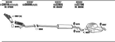 WALKER VOH09462B система выпуска ог на VOLVO S80 I (TS, XY)
