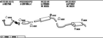 WALKER VW20535 система выпуска ог на VW POLO CLASSIC (6KV2)